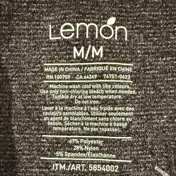 Lemon Ladies Fleece Lined Leggings in Women’s Size M - Picture 9 of 9